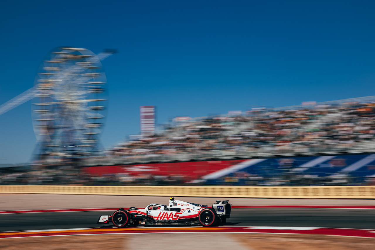 GP STATI UNITI, Mick Schumacher (GER) Haas VF-22.
21.10.2022. Formula 1 World Championship, Rd 19, United States Grand Prix, Austin, Texas, USA, Practice Day.
- www.xpbimages.com, EMail: requests@xpbimages.com © Copyright: Bearne / XPB Images