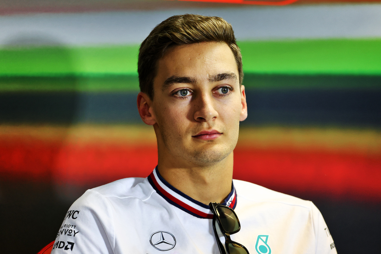 GP UNGHERIA, George Russell (GBR) Mercedes AMG F1 in the FIA Press Conference.
28.07.2022. Formula 1 World Championship, Rd 13, Hungarian Grand Prix, Budapest, Hungary, Preparation Day.
- www.xpbimages.com, EMail: requests@xpbimages.com © Copyright: Charniaux / XPB Images