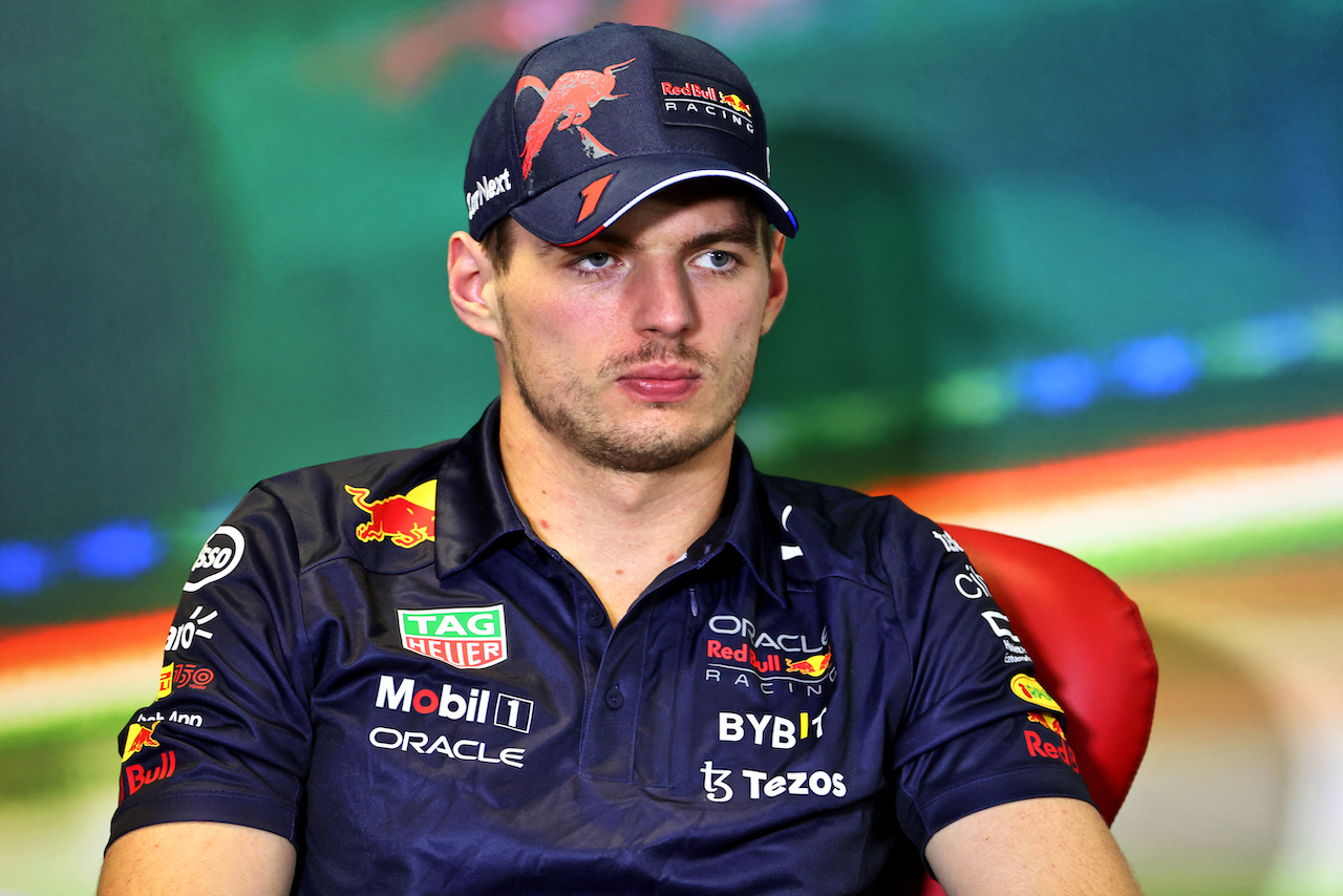 GP UNGHERIA, Max Verstappen (NLD) Red Bull Racing in the FIA Press Conference.
28.07.2022. Formula 1 World Championship, Rd 13, Hungarian Grand Prix, Budapest, Hungary, Preparation Day.
- www.xpbimages.com, EMail: requests@xpbimages.com © Copyright: Charniaux / XPB Images