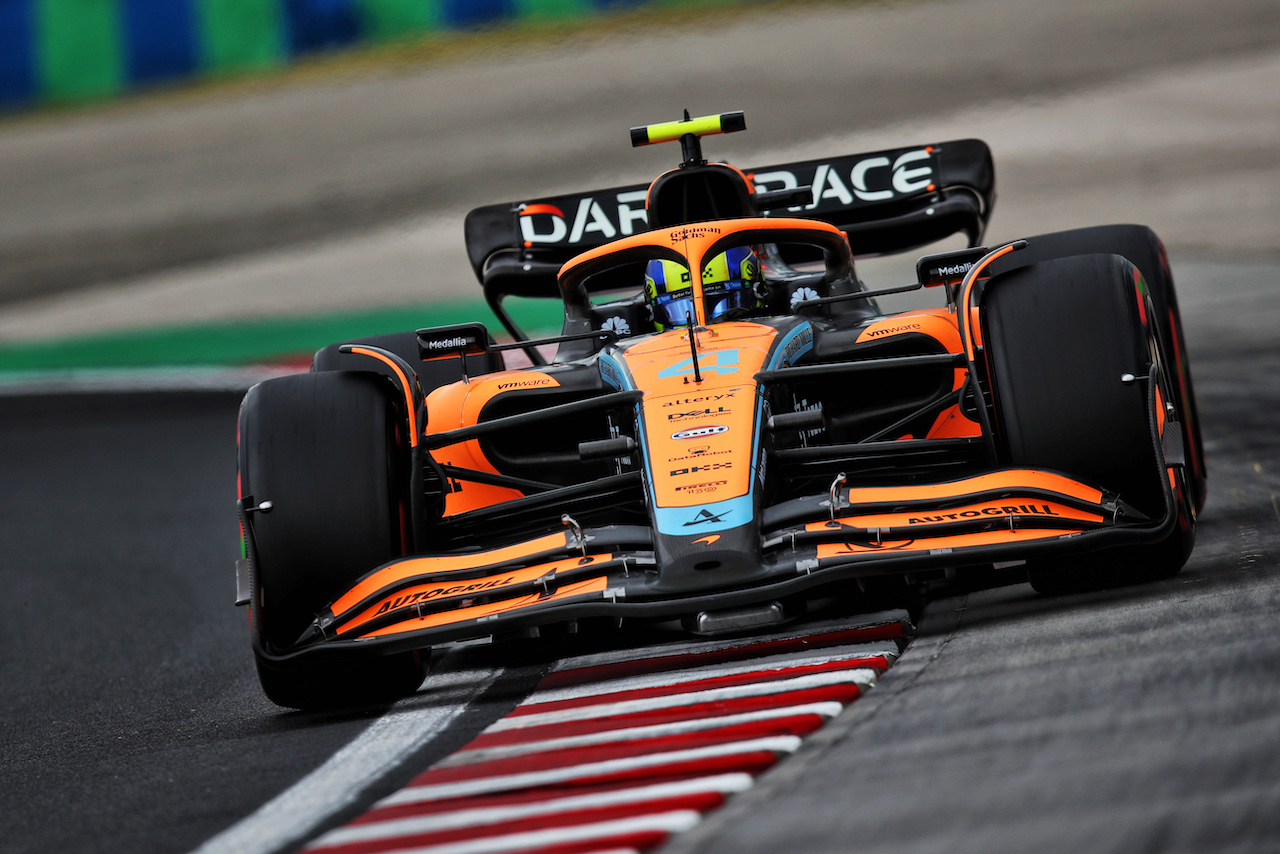 GP UNGHERIA, Lando Norris (GBR) McLaren MCL36.
30.07.2022. Formula 1 World Championship, Rd 13, Hungarian Grand Prix, Budapest, Hungary, Qualifiche Day.
 - www.xpbimages.com, EMail: requests@xpbimages.com © Copyright: Coates / XPB Images