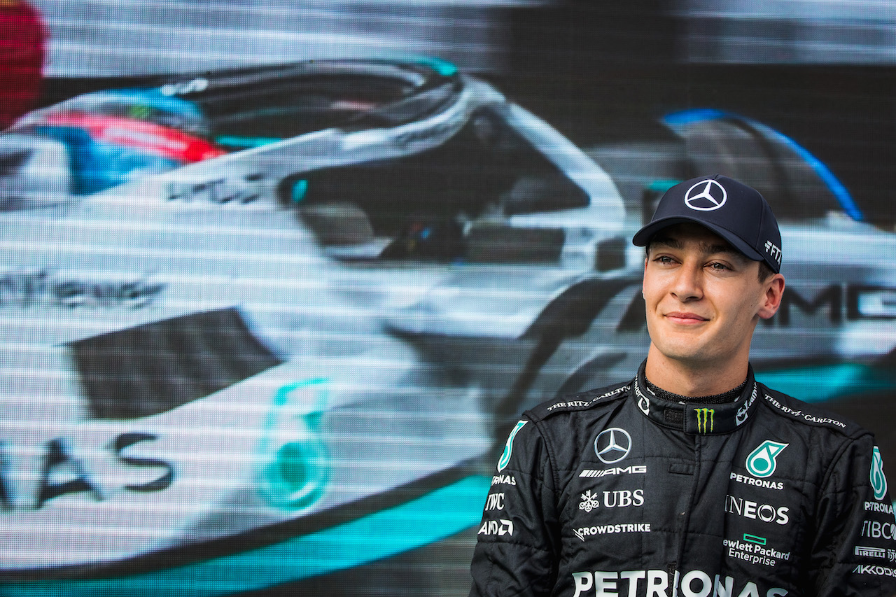 GP UNGHERIA, Pole sitter George Russell (GBR) Mercedes AMG F1 in qualifying parc ferme.
30.07.2022. Formula 1 World Championship, Rd 13, Hungarian Grand Prix, Budapest, Hungary, Qualifiche Day.
- www.xpbimages.com, EMail: requests@xpbimages.com © Copyright: Bearne / XPB Images