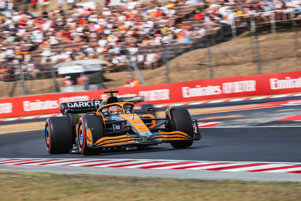 GP UNGHERIA, Daniel Ricciardo (AUS) McLaren MCL36.
29.07.2022. Formula 1 World Championship, Rd 13, Hungarian Grand Prix, Budapest, Hungary, Practice Day.
- www.xpbimages.com, EMail: requests@xpbimages.com © Copyright: Bearne / XPB Images