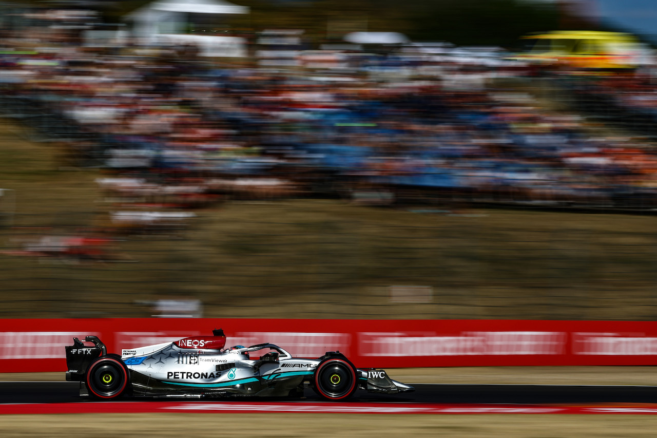 GP UNGHERIA, George Russell (GBR), Mercedes AMG F1 
29.07.2022. Formula 1 World Championship, Rd 13, Hungarian Grand Prix, Budapest, Hungary, Practice Day.
- www.xpbimages.com, EMail: requests@xpbimages.com © Copyright: Charniaux / XPB Images
