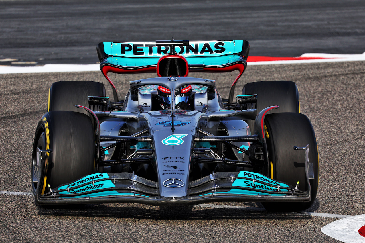 TEST BAHRAIN, George Russell (GBR) Mercedes AMG F1 W13.
10.03.2022. Formula 1 Testing, Sakhir, Bahrain, Day One.
- www.xpbimages.com, EMail: requests@xpbimages.com © Copyright: Batchelor / XPB Images