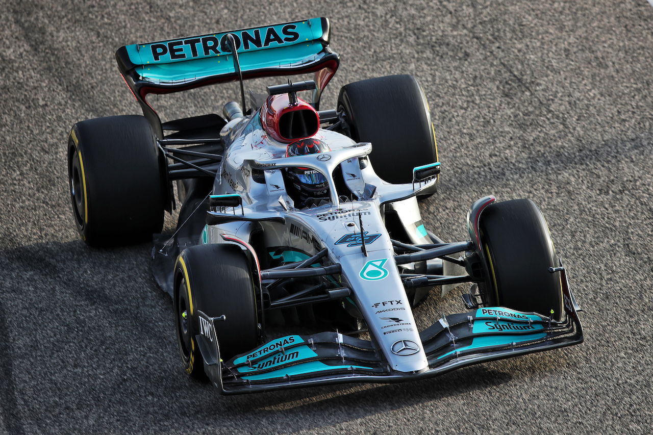 TEST BAHRAIN, George Russell (GBR) Mercedes AMG F1 W13.
10.03.2022. Formula 1 Testing, Sakhir, Bahrain, Day One.
 - www.xpbimages.com, EMail: requests@xpbimages.com © Copyright: Coates / XPB Images
