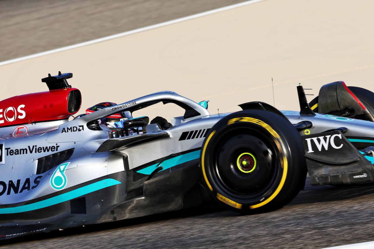 TEST BAHRAIN, George Russell (GBR) Mercedes AMG F1 W13.
10.03.2022. Formula 1 Testing, Sakhir, Bahrain, Day One.
- www.xpbimages.com, EMail: requests@xpbimages.com © Copyright: Batchelor / XPB Images