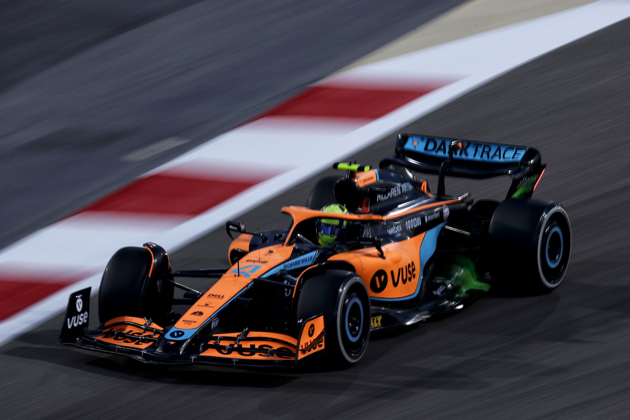 TEST BAHRAIN, Lando Norris (GBR) McLaren MCL36.
10.03.2022. Formula 1 Testing, Sakhir, Bahrain, Day One.
 - www.xpbimages.com, EMail: requests@xpbimages.com © Copyright: Coates / XPB Images