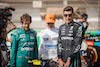 TEST BAHRAIN, (L to R): Sebastian Vettel (GER) Aston Martin F1 Team with Lando Norris (GBR) McLaren e George Russell (GBR) Mercedes AMG F1.
10.03.2022. Formula 1 Testing, Sakhir, Bahrain, Day One.
- www.xpbimages.com, EMail: requests@xpbimages.com © Copyright: Bearne / XPB Images