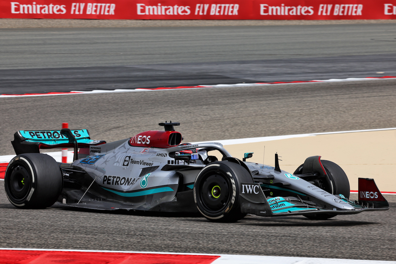 TEST BAHRAIN, George Russell (GBR) Mercedes AMG F1 W13.
11.03.2022. Formula 1 Testing, Sakhir, Bahrain, Day Two.
- www.xpbimages.com, EMail: requests@xpbimages.com © Copyright: Batchelor / XPB Images