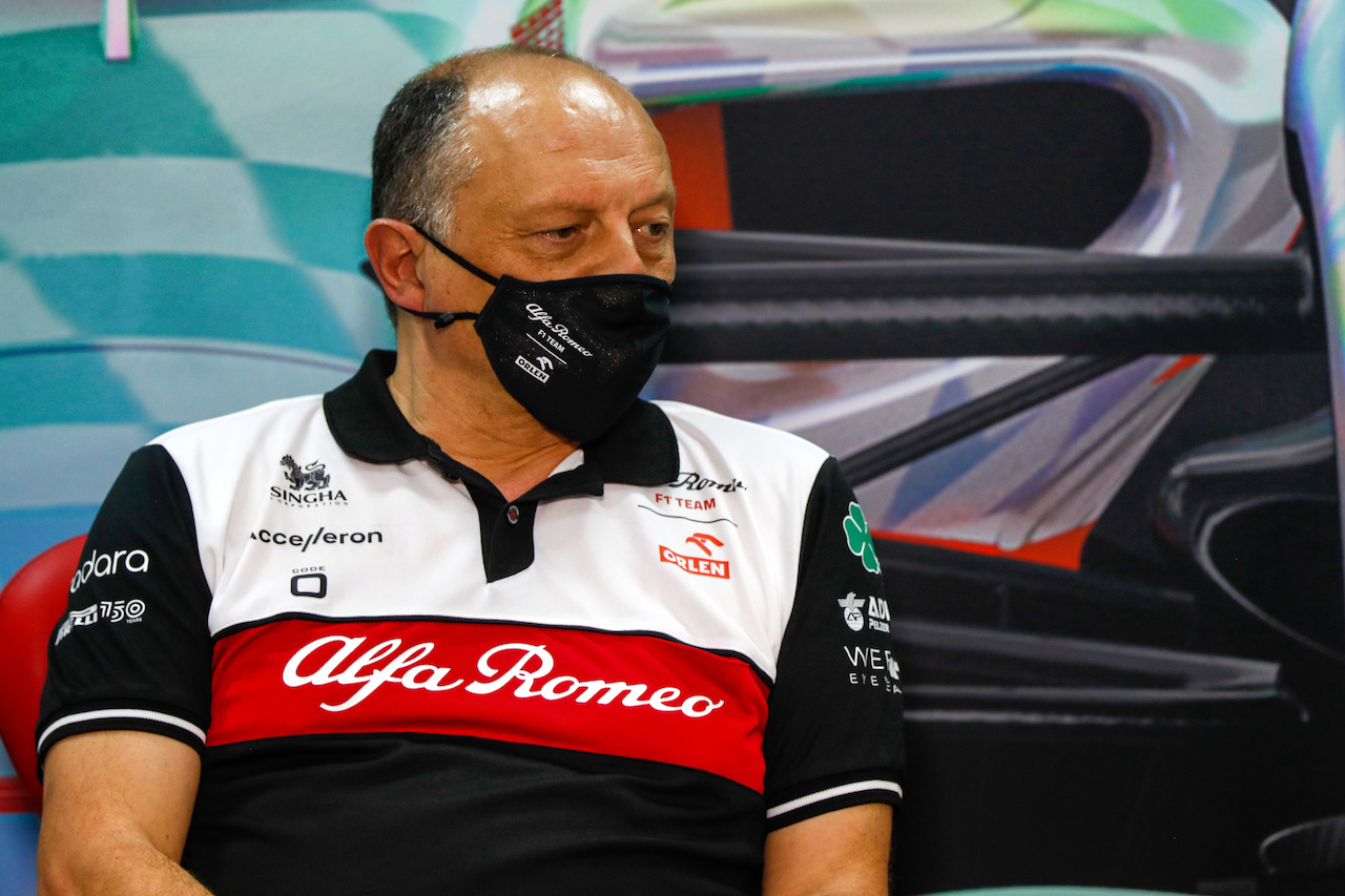 TEST BAHRAIN, Frederic Vasseur (FRA) Alfa Romeo F1 Team Team Principal in the FIA Press Conference.
11.03.2022. Formula 1 Testing, Sakhir, Bahrain, Day Two.
- www.xpbimages.com, EMail: requests@xpbimages.com © Copyright: XPB Images