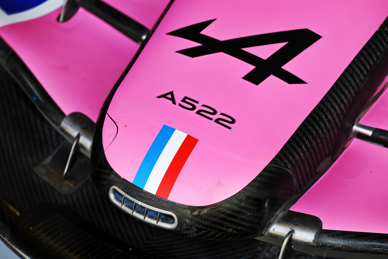 TEST BAHRAIN, Alpine F1 Team A522 nosecone.
11.03.2022. Formula 1 Testing, Sakhir, Bahrain, Day Two.
- www.xpbimages.com, EMail: requests@xpbimages.com © Copyright: Batchelor / XPB Images