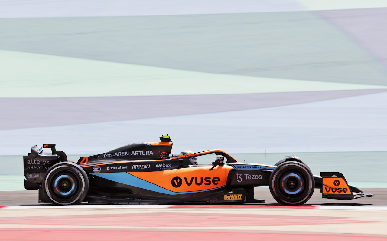 TEST BAHRAIN, Lando Norris (GBR) McLaren MCL36.
11.03.2022. Formula 1 Testing, Sakhir, Bahrain, Day Two.
- www.xpbimages.com, EMail: requests@xpbimages.com © Copyright: Bearne / XPB Images