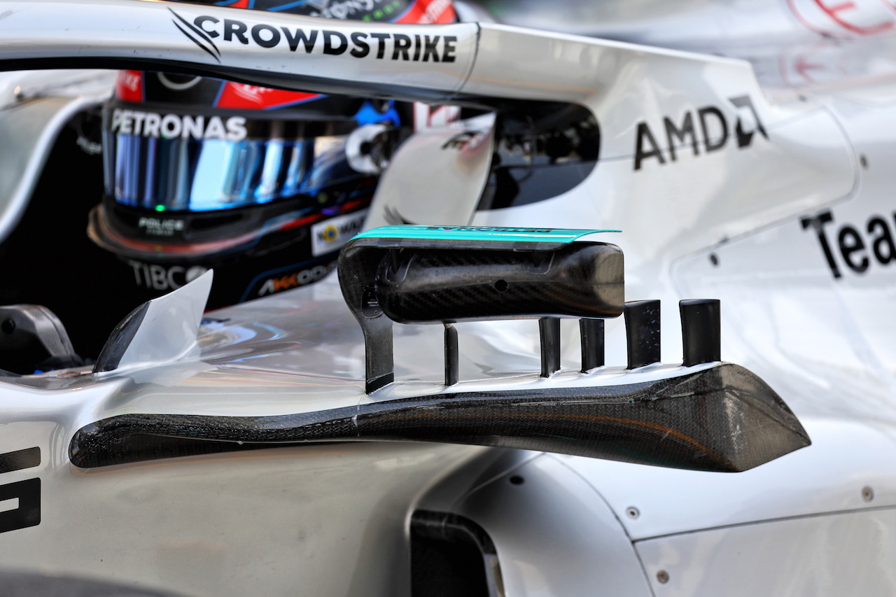 TEST BAHRAIN, George Russell (GBR) Mercedes AMG F1 W13 - mirror detail.
11.03.2022. Formula 1 Testing, Sakhir, Bahrain, Day Two.
- www.xpbimages.com, EMail: requests@xpbimages.com © Copyright: Batchelor / XPB Images