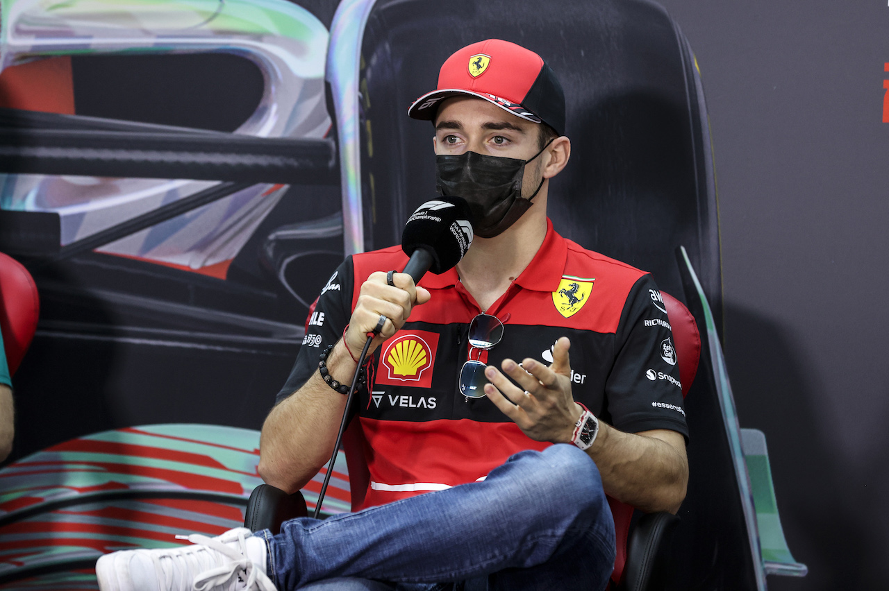 TEST BAHRAIN, Charles Leclerc (MON) Ferrari in the FIA Press Conference.
12.03.2022. Formula 1 Testing, Sakhir, Bahrain, Day Three.
- www.xpbimages.com, EMail: requests@xpbimages.com © Copyright: XPB Images