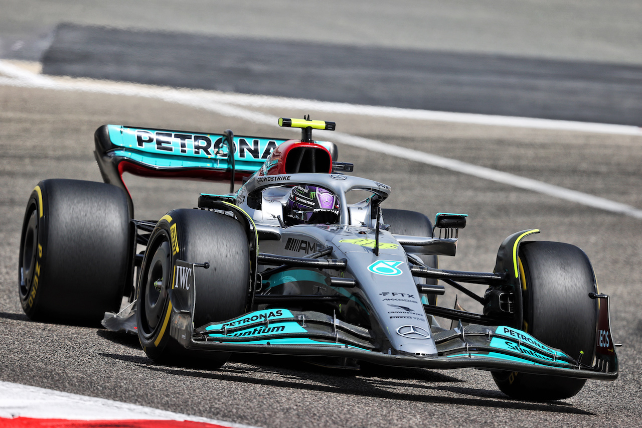 TEST BAHRAIN, Lewis Hamilton (GBR) Mercedes AMG F1 W13.
12.03.2022. Formula 1 Testing, Sakhir, Bahrain, Day Three.
- www.xpbimages.com, EMail: requests@xpbimages.com © Copyright: Moy / XPB Images