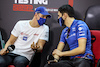 TEST BAHRAIN, (L to R): Mick Schumacher (GER) Haas F1 Team with Esteban Ocon (FRA) Alpine F1 Team in the FIA Press Conference.
12.03.2022. Formula 1 Testing, Sakhir, Bahrain, Day Three.
- www.xpbimages.com, EMail: requests@xpbimages.com © Copyright: XPB Images