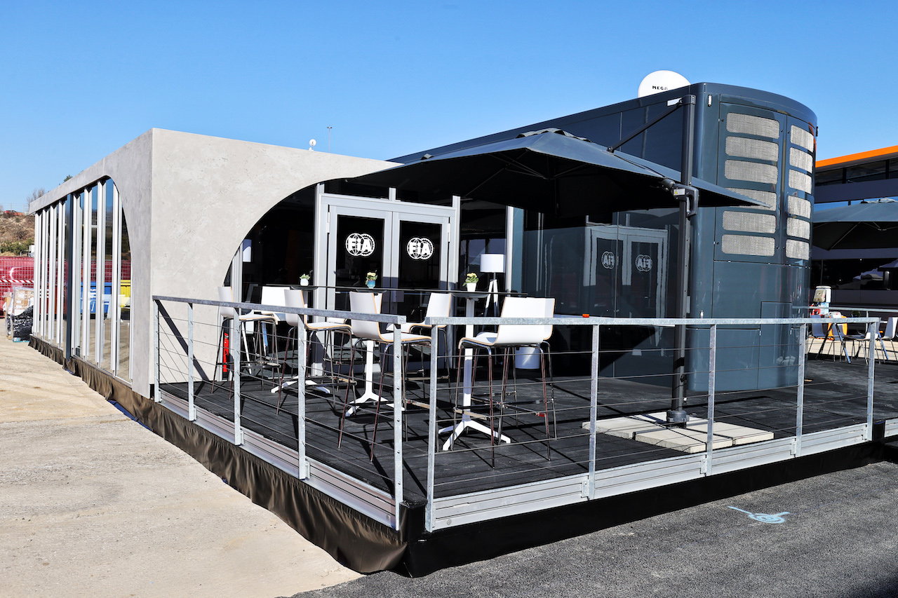 TEST BARCELLONA, FIA motorhome in the paddock.
23.02.2022. Formula One Testing, Day One, Barcelona, Spain. Wednesday.
- www.xpbimages.com, EMail: requests@xpbimages.com © Copyright: Moy / XPB Images