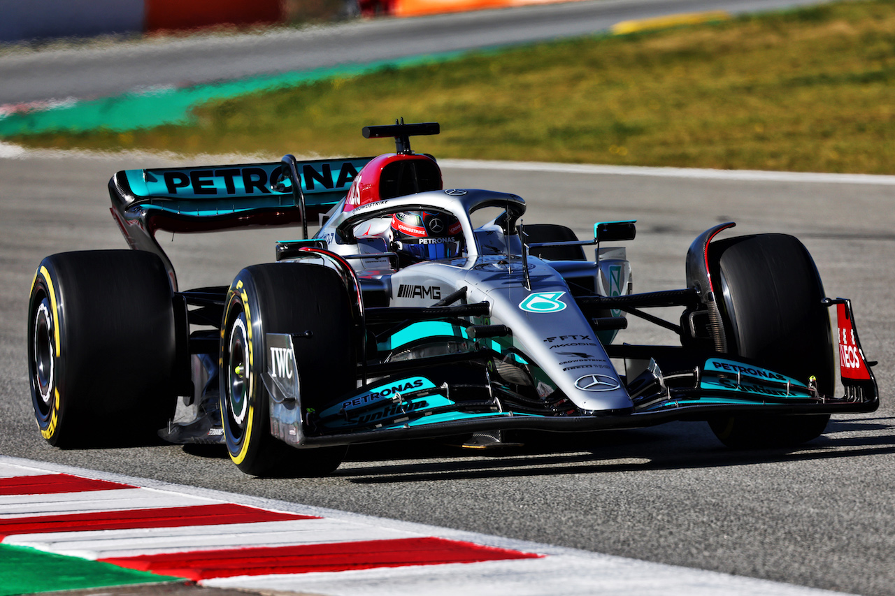 TEST BARCELLONA, George Russell (GBR) Mercedes AMG F1 W13.
23.02.2022. Formula One Testing, Day One, Barcelona, Spain. Wednesday.
- www.xpbimages.com, EMail: requests@xpbimages.com © Copyright: Batchelor / XPB Images