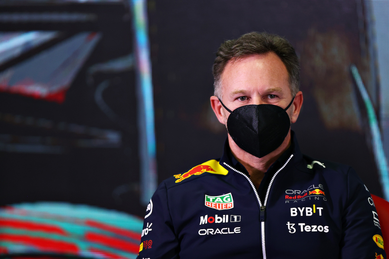TEST BARCELLONA, Christian Horner (GBR) Red Bull Racing Team Principal in the FIA Press Conference.
23.02.2022. Formula One Testing, Day One, Barcelona, Spain. Wednesday.
- www.xpbimages.com, EMail: requests@xpbimages.com © Copyright: FIA Pool Image for Editorial Use Only