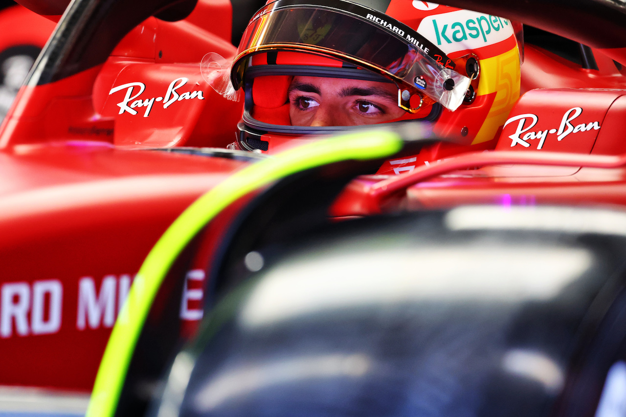 TEST BARCELLONA, Carlos Sainz Jr (ESP) Ferrari F1-75.
23.02.2022. Formula One Testing, Day One, Barcelona, Spain. Wednesday.
- www.xpbimages.com, EMail: requests@xpbimages.com © Copyright: Batchelor / XPB Images