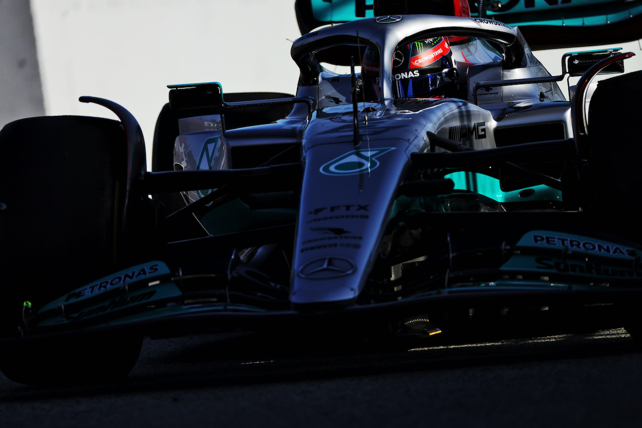 TEST BARCELLONA, George Russell (GBR) Mercedes AMG F1 W13.
23.02.2022. Formula One Testing, Day One, Barcelona, Spain. Wednesday.
- www.xpbimages.com, EMail: requests@xpbimages.com © Copyright: Bearne / XPB Images