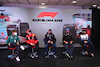 TEST BARCELLONA, (L to R): Sebastian Vettel (GER) Aston Martin F1 Team; Charles Leclerc (MON) Ferrari; Max Verstappen (NLD) Red Bull Racing; Fernando Alonso (ESP) Alpine F1 Team; e Yuki Tsunoda (JPN) AlphaTauri, in the FIA Press Conference.
24.02.2022. Formula One Testing, Day Two, Barcelona, Spain. Giovedi'.
- www.xpbimages.com, EMail: requests@xpbimages.com © Copyright: FIA Pool Image for Editorial Use Only