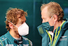 TEST BARCELLONA, (L to R): Sebastian Vettel (GER) Aston Martin F1 Team with Andrew Green (GBR) Aston Martin F1 Team Technical Director.
24.02.2022. Formula One Testing, Day Two, Barcelona, Spain. Giovedi'.
- www.xpbimages.com, EMail: requests@xpbimages.com © Copyright: Moy / XPB Images