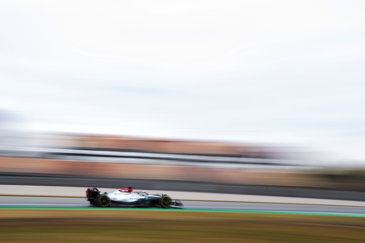 TEST BARCELLONA, George Russell (GBR) Mercedes AMG F1 W13.
25.02.2022. Formula One Testing, Day Three, Barcelona, Spain. Venerdi'.
- www.xpbimages.com, EMail: requests@xpbimages.com © Copyright: Rew / XPB Images