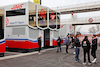TEST BARCELLONA, Haas F1 Team trucks in the paddock with Uralkali branding removed.
25.02.2022. Formula One Testing, Day Three, Barcelona, Spain. Venerdi'.
- www.xpbimages.com, EMail: requests@xpbimages.com © Copyright: Batchelor / XPB Images