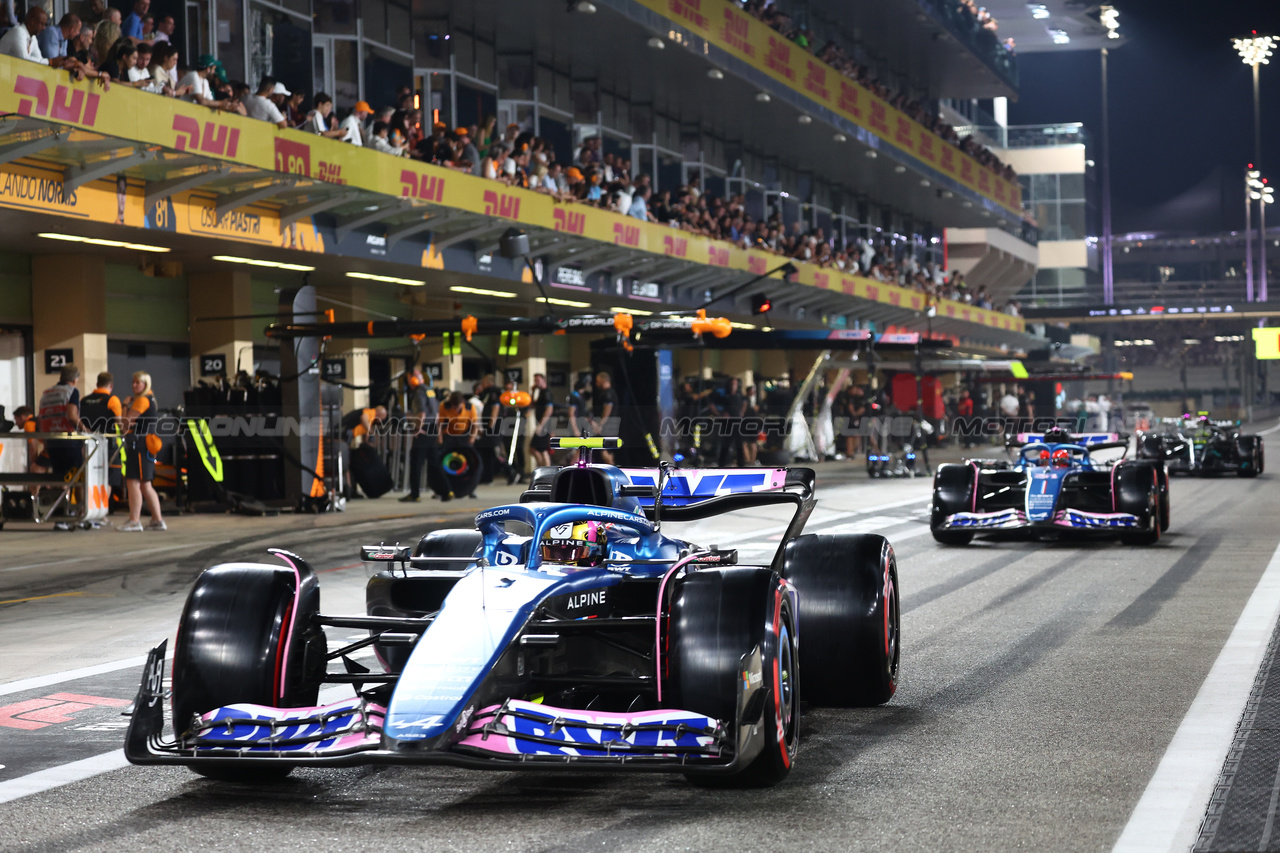 GP ABU DHABI, Pierre Gasly (FRA) Alpine F1 Team A523 leaves the pits.

25.11.2023. Formula 1 World Championship, Rd 23, Abu Dhabi Grand Prix, Yas Marina Circuit, Abu Dhabi, Qualifiche Day.

- www.xpbimages.com, EMail: requests@xpbimages.com © Copyright: Charniaux / XPB Images