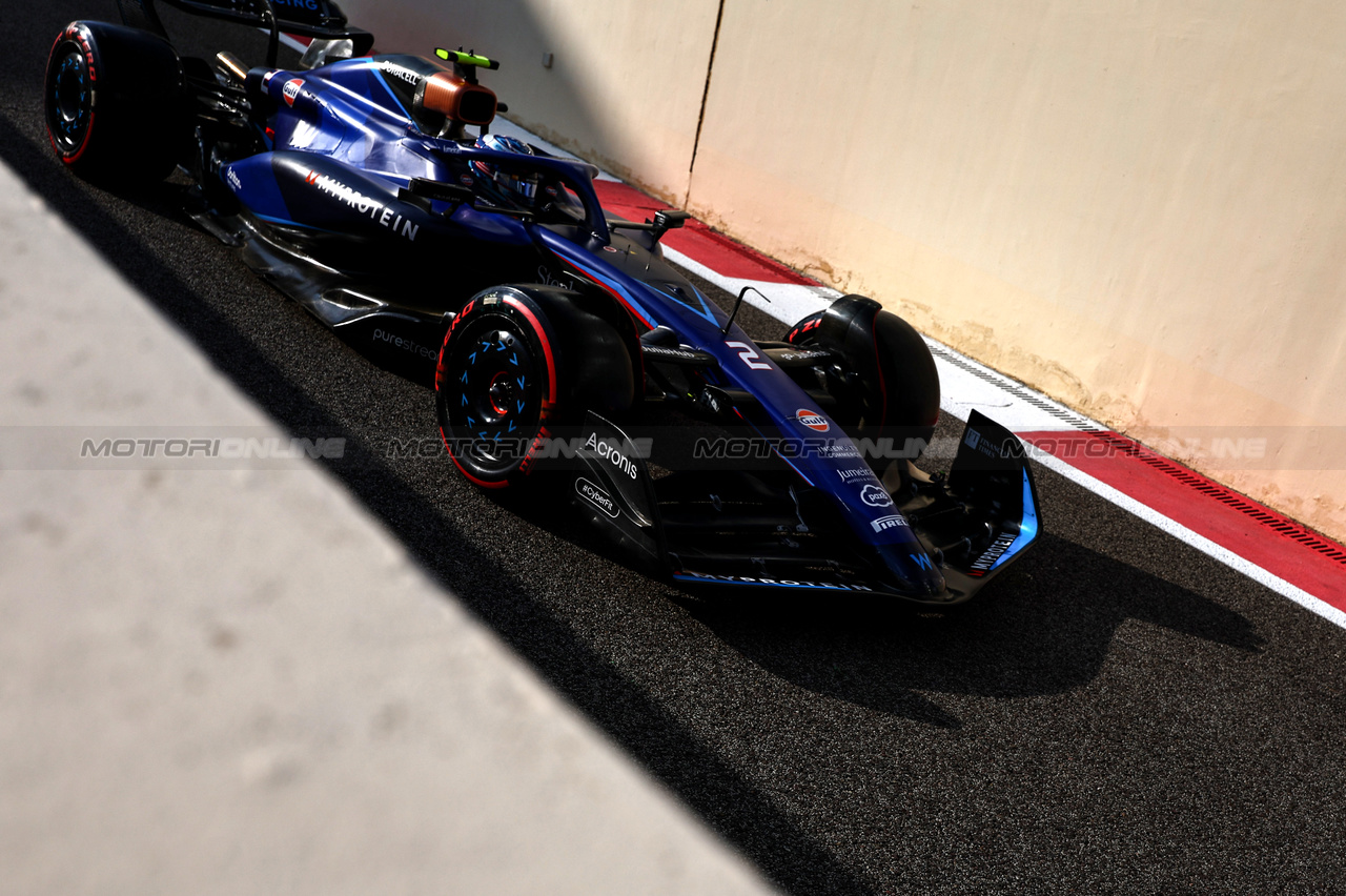 GP ABU DHABI, Logan Sargeant (USA), Williams F1 Team  
25.11.2023. Formula 1 World Championship, Rd 23, Abu Dhabi Grand Prix, Yas Marina Circuit, Abu Dhabi, Qualifiche Day.
- www.xpbimages.com, EMail: requests@xpbimages.com © Copyright: Charniaux / XPB Images