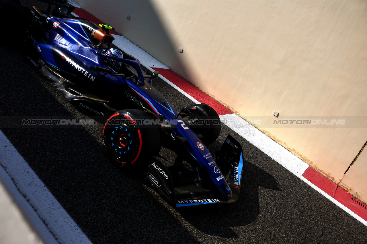 GP ABU DHABI, Logan Sargeant (USA), Williams F1 Team  
25.11.2023. Formula 1 World Championship, Rd 23, Abu Dhabi Grand Prix, Yas Marina Circuit, Abu Dhabi, Qualifiche Day.
- www.xpbimages.com, EMail: requests@xpbimages.com © Copyright: Charniaux / XPB Images