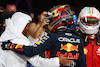 GP ABU DHABI, Max Verstappen (NLD) Red Bull Racing celebrates his pole position in qualifying parc ferme with Mohammed Bin Sulayem (UAE) FIA President.
25.11.2023. Formula 1 World Championship, Rd 23, Abu Dhabi Grand Prix, Yas Marina Circuit, Abu Dhabi, Qualifiche Day.
 - www.xpbimages.com, EMail: requests@xpbimages.com © Copyright: Coates / XPB Images
