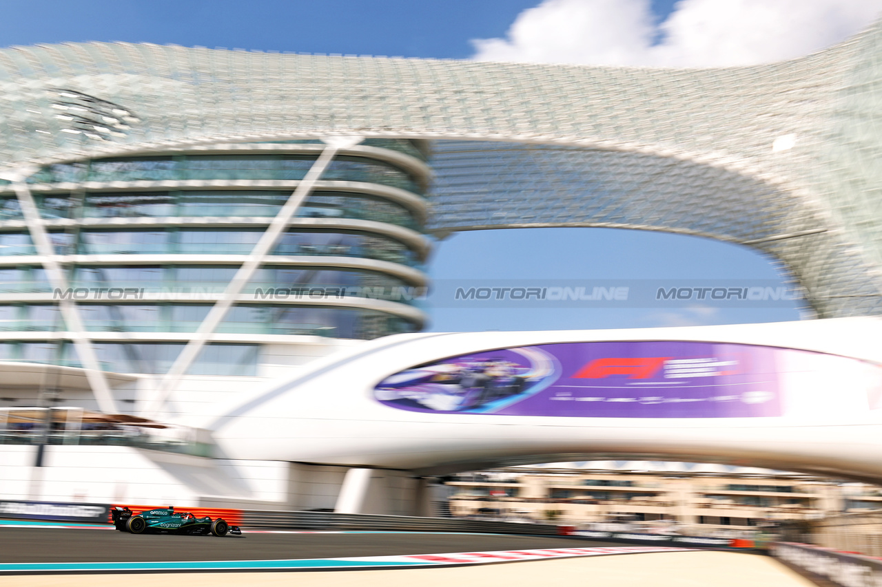 GP ABU DHABI, Lance Stroll (CDN) Aston Martin F1 Team AMR23.

24.11.2023. Formula 1 World Championship, Rd 23, Abu Dhabi Grand Prix, Yas Marina Circuit, Abu Dhabi, Practice Day.

 - www.xpbimages.com, EMail: requests@xpbimages.com © Copyright: Coates / XPB Images