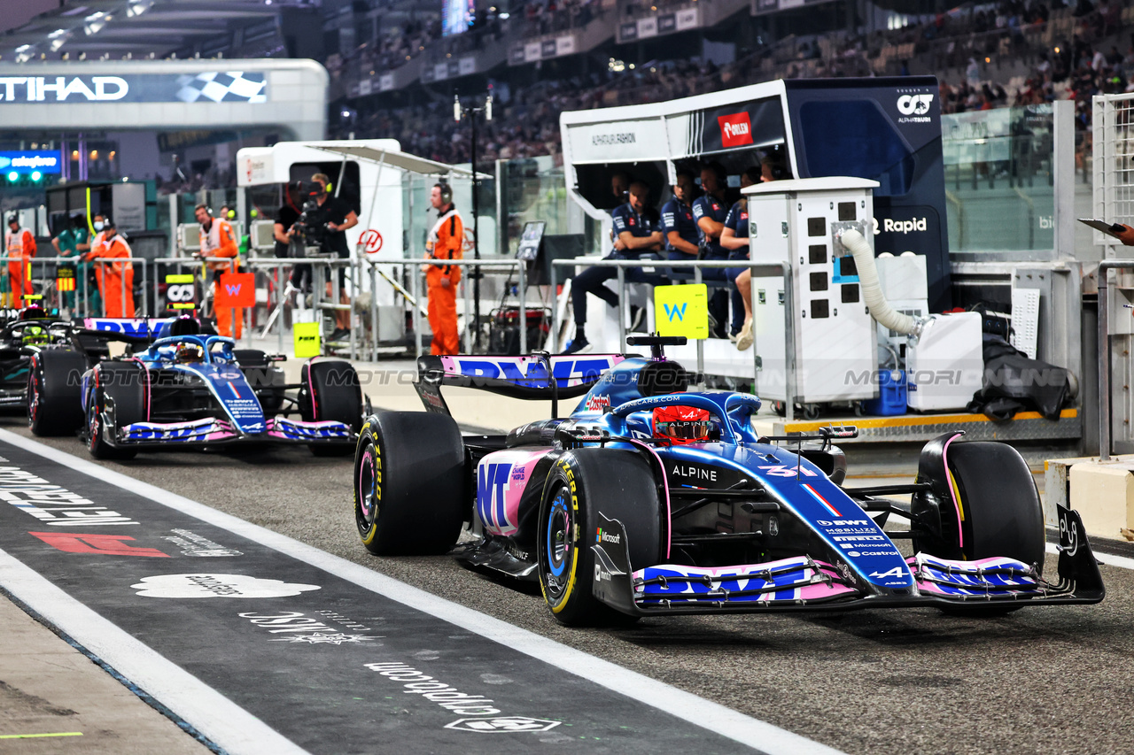GP ABU DHABI, Esteban Ocon (FRA) Alpine F1 Team A523 leaves the pits.

24.11.2023. Formula 1 World Championship, Rd 23, Abu Dhabi Grand Prix, Yas Marina Circuit, Abu Dhabi, Practice Day.

- www.xpbimages.com, EMail: requests@xpbimages.com © Copyright: Batchelor / XPB Images
