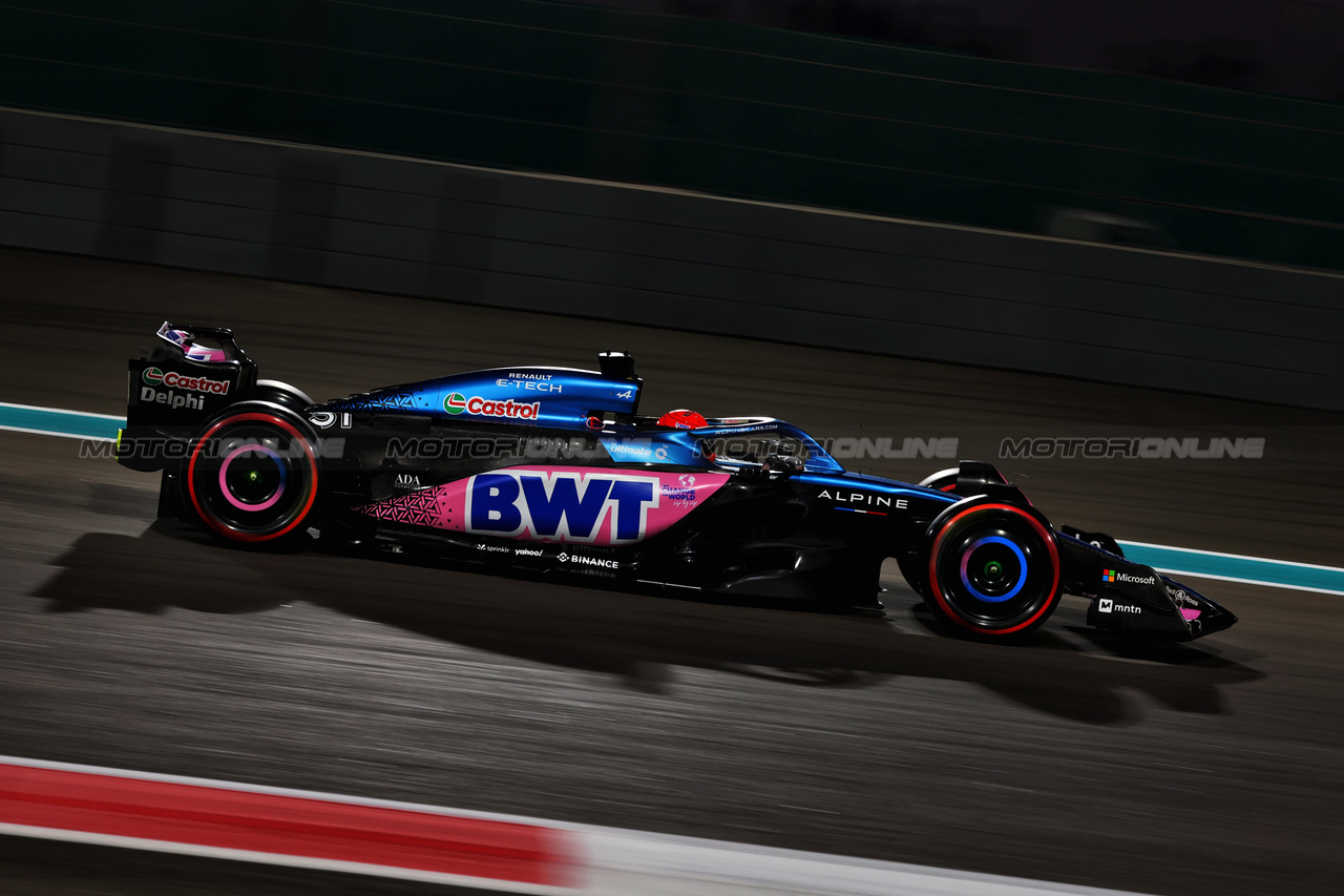 GP ABU DHABI, Esteban Ocon (FRA) Alpine F1 Team A523.

24.11.2023. Formula 1 World Championship, Rd 23, Abu Dhabi Grand Prix, Yas Marina Circuit, Abu Dhabi, Practice Day.

- www.xpbimages.com, EMail: requests@xpbimages.com © Copyright: Charniaux / XPB Images
