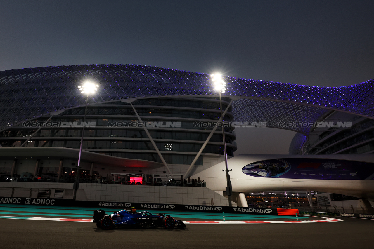 GP ABU DHABI, Logan Sargeant (USA) Williams Racing FW45.

24.11.2023. Formula 1 World Championship, Rd 23, Abu Dhabi Grand Prix, Yas Marina Circuit, Abu Dhabi, Practice Day.

- www.xpbimages.com, EMail: requests@xpbimages.com © Copyright: Moy / XPB Images
