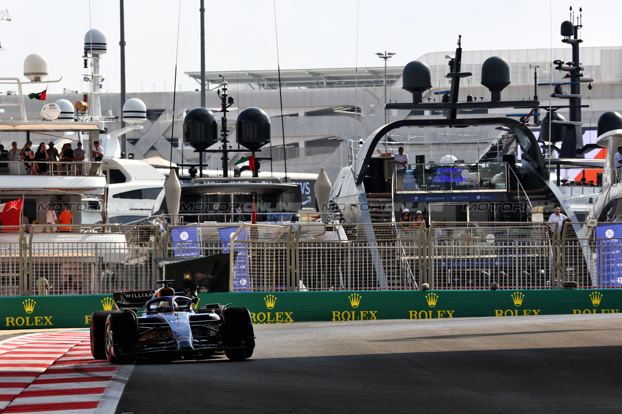 GP ABU DHABI, Zak O'Sullivan (GBR) Williams Racing FW45 Academy Driver.

24.11.2023. Formula 1 World Championship, Rd 23, Abu Dhabi Grand Prix, Yas Marina Circuit, Abu Dhabi, Practice Day.

 - www.xpbimages.com, EMail: requests@xpbimages.com © Copyright: Coates / XPB Images
