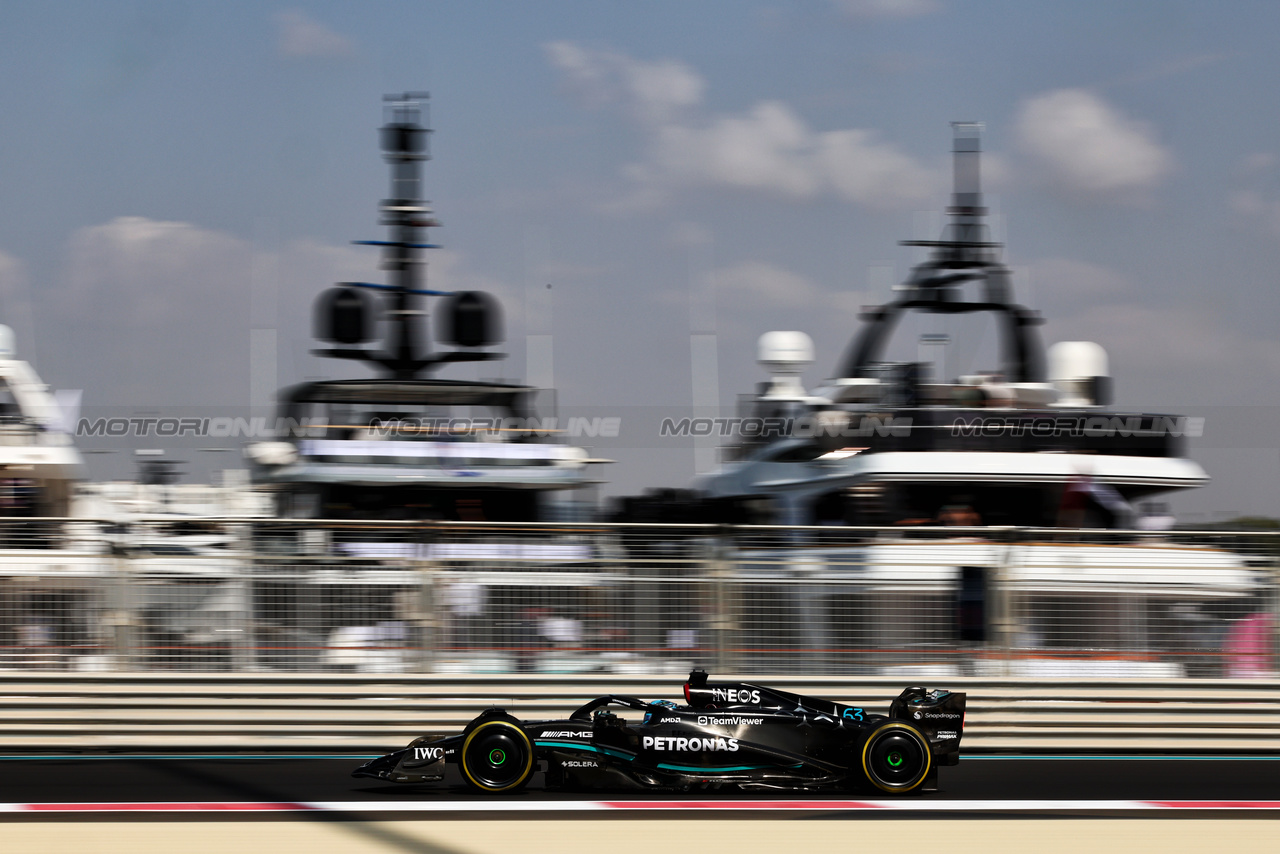 GP ABU DHABI, George Russell (GBR) Mercedes AMG F1 W14.

24.11.2023. Formula 1 World Championship, Rd 23, Abu Dhabi Grand Prix, Yas Marina Circuit, Abu Dhabi, Practice Day.

- www.xpbimages.com, EMail: requests@xpbimages.com © Copyright: Charniaux / XPB Images