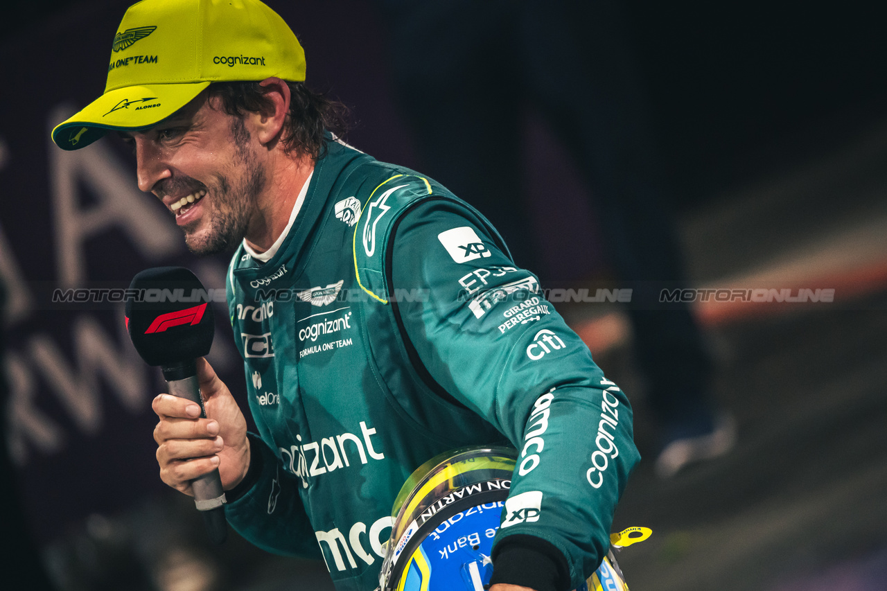 GP ARABIA SAUDITA, Fourth placed Fernando Alonso (ESP) Aston Martin F1 Team in parc ferme.

19.03.2023. Formula 1 World Championship, Rd 2, Saudi Arabian Grand Prix, Jeddah, Saudi Arabia, Gara Day.

- www.xpbimages.com, EMail: requests@xpbimages.com © Copyright: Bearne / XPB Images