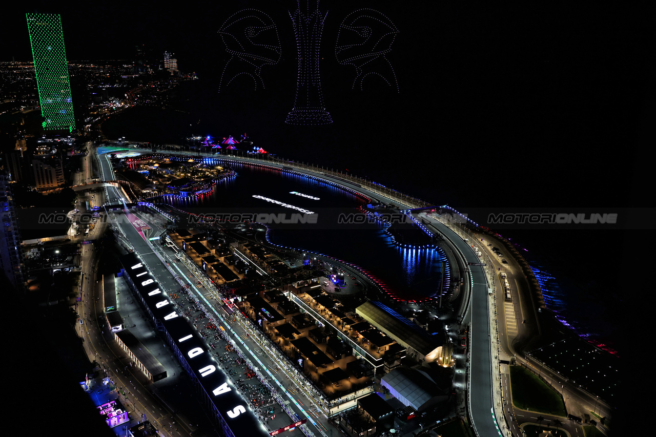 GP ARABIA SAUDITA, Circuit Atmosfera - drone light display.

19.03.2023. Formula 1 World Championship, Rd 2, Saudi Arabian Grand Prix, Jeddah, Saudi Arabia, Gara Day.

- www.xpbimages.com, EMail: requests@xpbimages.com © Copyright: Moy / XPB Images