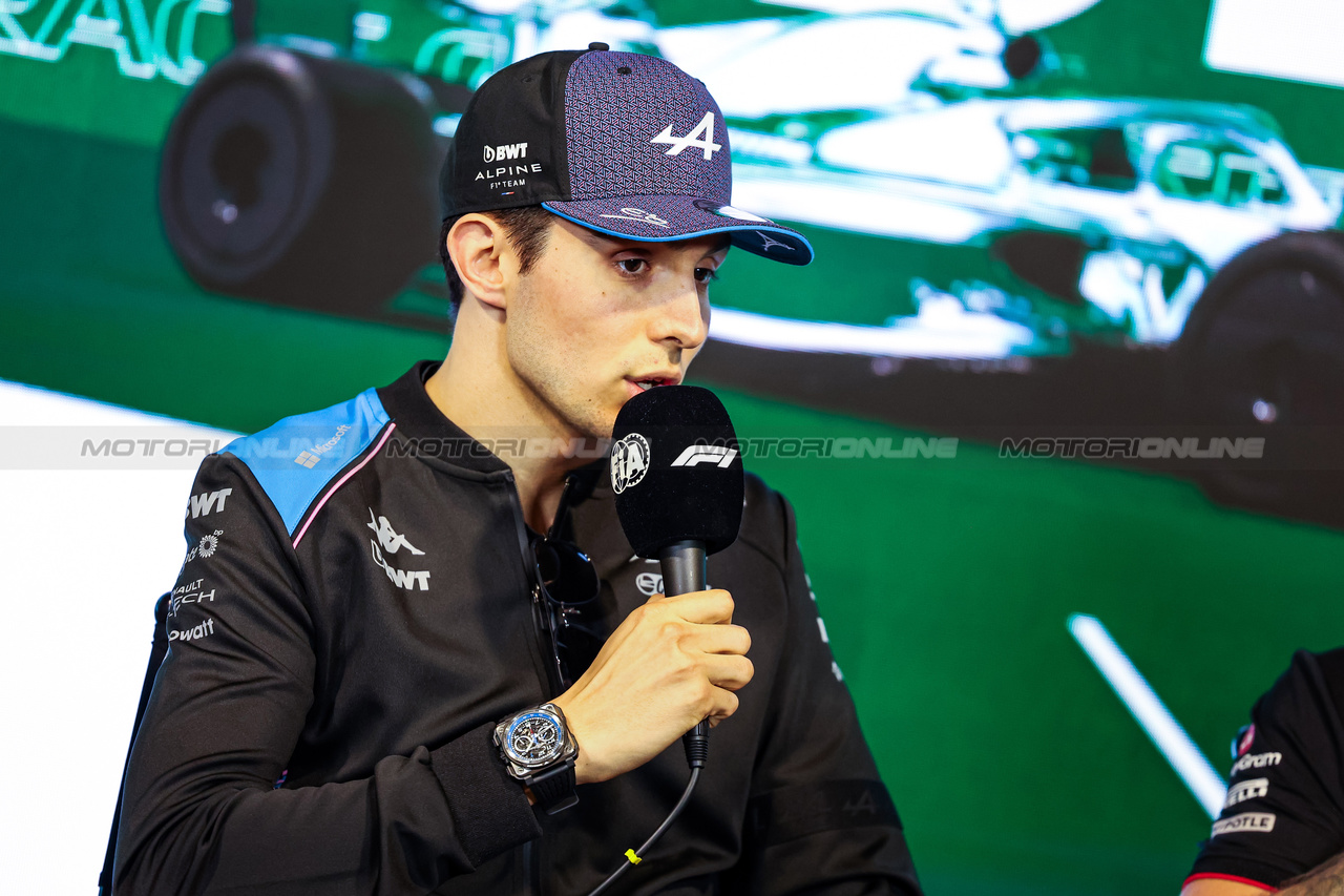 GP ARABIA SAUDITA, Esteban Ocon (FRA) Alpine F1 Team in the FIA Press Conference.

16.03.2023. Formula 1 World Championship, Rd 2, Saudi Arabian Grand Prix, Jeddah, Saudi Arabia, Preparation Day.

- www.xpbimages.com, EMail: requests@xpbimages.com ¬© Copyright: XPB Images