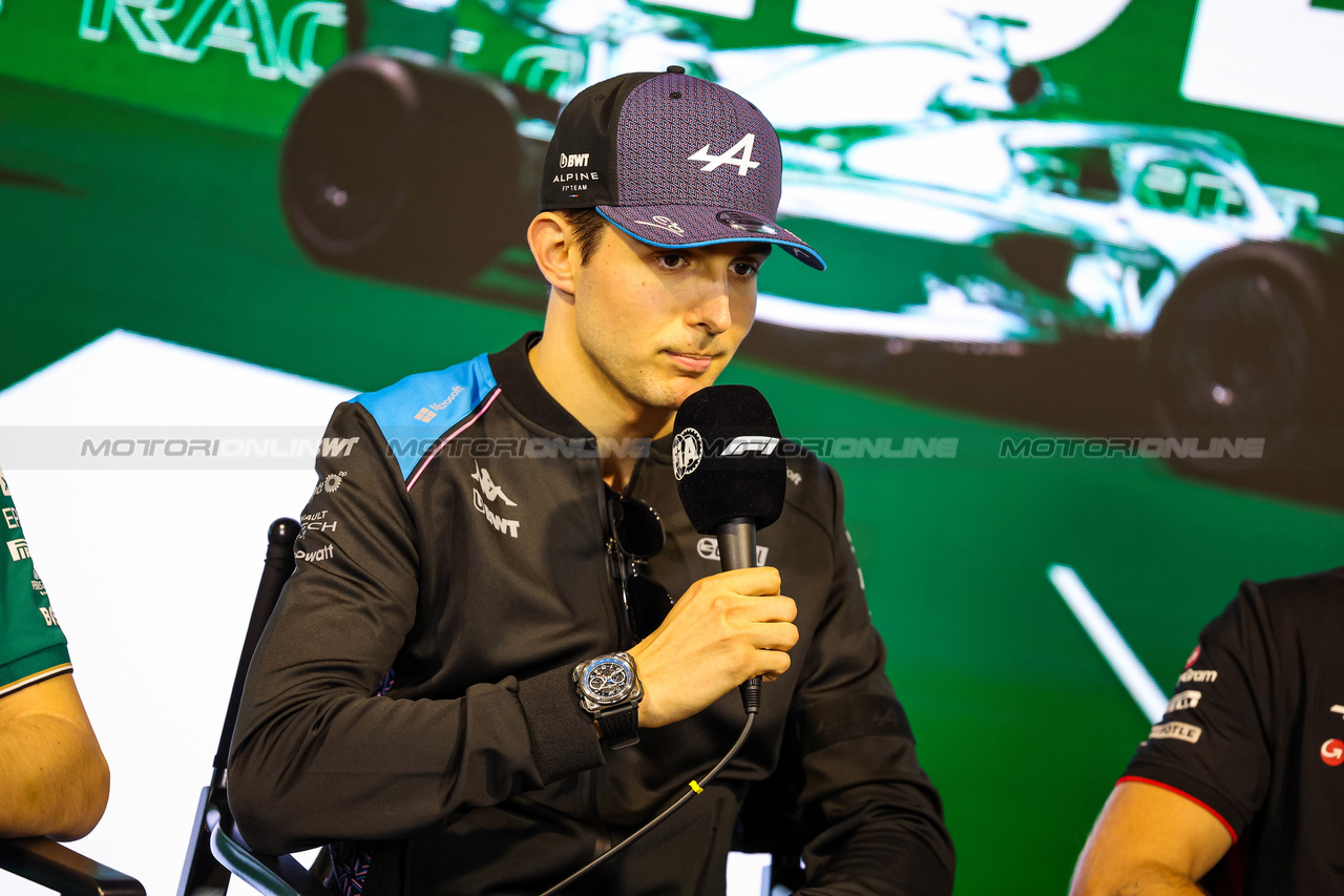 GP ARABIA SAUDITA, Esteban Ocon (FRA) Alpine F1 Team in the FIA Press Conference.

16.03.2023. Formula 1 World Championship, Rd 2, Saudi Arabian Grand Prix, Jeddah, Saudi Arabia, Preparation Day.

- www.xpbimages.com, EMail: requests@xpbimages.com ¬© Copyright: XPB Images