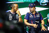 GP ARABIA SAUDITA, (L to R): Lewis Hamilton (GBR) Mercedes AMG F1 with Sergio Perez (MEX) Red Bull Racing, in the FIA Press Conference.
16.03.2023. Formula 1 World Championship, Rd 2, Saudi Arabian Grand Prix, Jeddah, Saudi Arabia, Preparation Day.
- www.xpbimages.com, EMail: requests@xpbimages.com ¬© Copyright: XPB Images