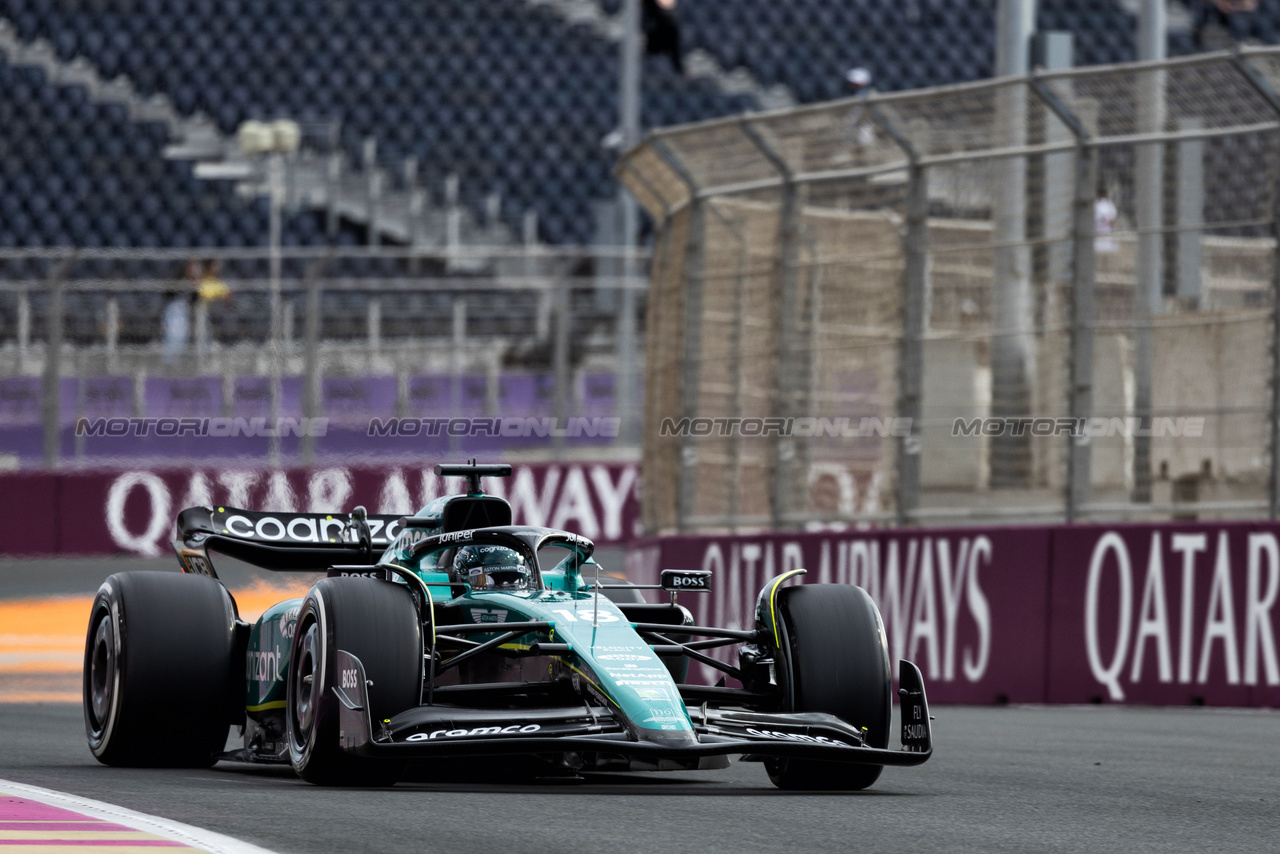 GP ARABIA SAUDITA, Lance Stroll (CDN) Aston Martin F1 Team AMR23.

18.03.2023. Formula 1 World Championship, Rd 2, Saudi Arabian Grand Prix, Jeddah, Saudi Arabia, Qualifiche Day.

- www.xpbimages.com, EMail: requests@xpbimages.com © Copyright: Rew / XPB Images