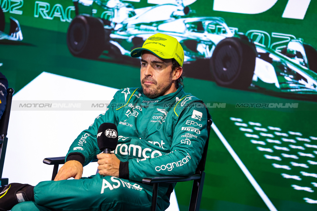 GP ARABIA SAUDITA, Fernando Alonso (ESP) Aston Martin F1 Team in the post qualifying FIA Press Conference. 

18.03.2023. Formula 1 World Championship, Rd 2, Saudi Arabian Grand Prix, Jeddah, Saudi Arabia, Qualifiche Day.

- www.xpbimages.com, EMail: requests@xpbimages.com © Copyright: XPB Images