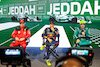 GP ARABIA SAUDITA, (L to R): Charles Leclerc (MON) Ferrari; Sergio Perez (MEX) Red Bull Racing; e Fernando Alonso (ESP) Aston Martin F1 Team, in the post qualifying FIA Press Conference. 
18.03.2023. Formula 1 World Championship, Rd 2, Saudi Arabian Grand Prix, Jeddah, Saudi Arabia, Qualifiche Day.
- www.xpbimages.com, EMail: requests@xpbimages.com © Copyright: XPB Images