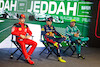 GP ARABIA SAUDITA, (L to R): Charles Leclerc (MON) Ferrari; Sergio Perez (MEX) Red Bull Racing; e Fernando Alonso (ESP) Aston Martin F1 Team, in the post qualifying FIA Press Conference. 
18.03.2023. Formula 1 World Championship, Rd 2, Saudi Arabian Grand Prix, Jeddah, Saudi Arabia, Qualifiche Day.
- www.xpbimages.com, EMail: requests@xpbimages.com © Copyright: XPB Images