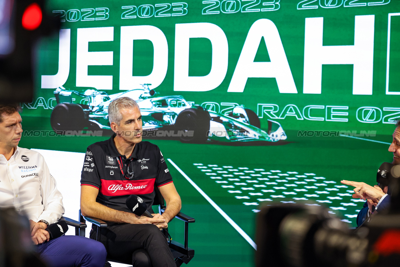 GP ARABIA SAUDITA, Alessandro Alunni Bravi (ITA) Alfa Romeo F1 Team Managing Director e Team Representative, in the FIA Press Conference.

17.03.2023. Formula 1 World Championship, Rd 2, Saudi Arabian Grand Prix, Jeddah, Saudi Arabia, Practice Day.

- www.xpbimages.com, EMail: requests@xpbimages.com © Copyright: XPB Images