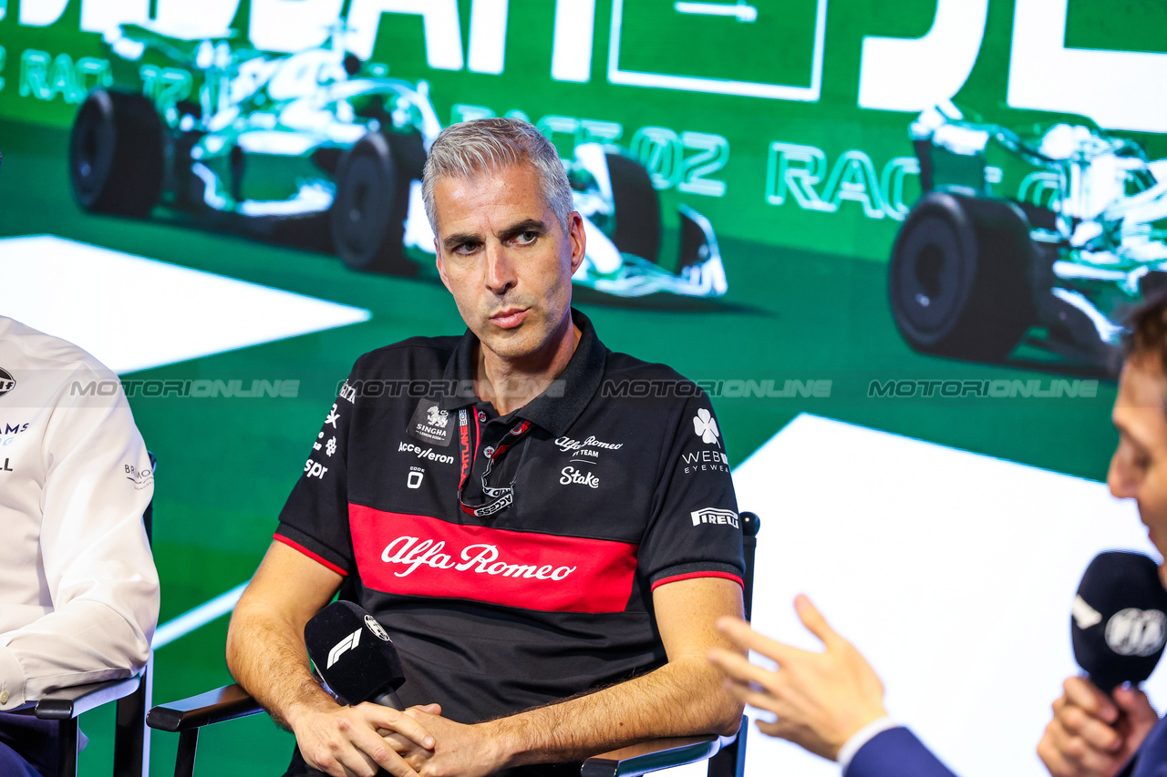 GP ARABIA SAUDITA, Alessandro Alunni Bravi (ITA) Alfa Romeo F1 Team Managing Director e Team Representative, in the FIA Press Conference.

17.03.2023. Formula 1 World Championship, Rd 2, Saudi Arabian Grand Prix, Jeddah, Saudi Arabia, Practice Day.

- www.xpbimages.com, EMail: requests@xpbimages.com © Copyright: XPB Images